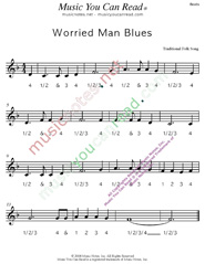 Click to enlarge: "Worried Man Blues," Beats Format