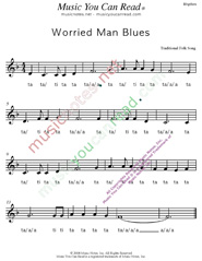 Click to Enlarge: "Worried Man Blues," Rhythm Format