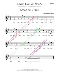 Click to Enlarge: "Amazing Grace," Solfeggio Format