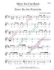 Click to Enlarge: "Down By the Riverside," Rhythm Format