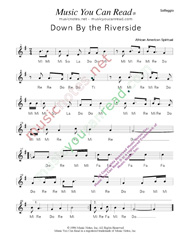 Click to Enlarge: "Down By the Riverside," Solfeggio Format