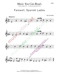 "Farewell, Spanish Ladies," Music Format