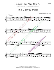 "The Galway Piper," Music Format