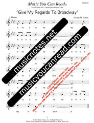 Click to Enlarge: "Give My Regards To Broadway" Rhythm Format
