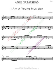 "I Am A Young Musician," Music Format
