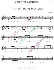 Click to Enlarge: "I Am A Young Musician," Pitch Number Format