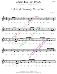 Click to Enlarge: "I Am A Young Musician," Rhythm Format