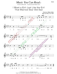 Click to enlarge: "I Want a Girl Just Like the Girl That Married Dear Old Dad," Beats Format