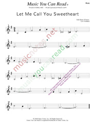 "Let Me Call You Sweetheart," Music Format