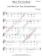 Click to Enlarge: "Let Me Call You Sweetheart," Pitch Number Format