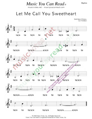 Click to Enlarge: "Let Me Call You Sweetheart," Rhythm Format