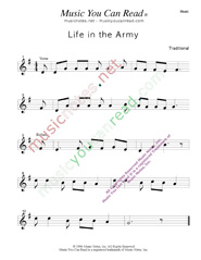 "Life in the Army," Music Format