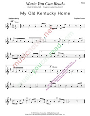 "My Old Kentucky Home," Music Format