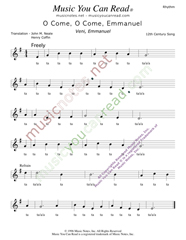 Click to Enlarge: "O Cone, O Come, Emmanuel," Rhythm Format