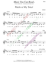 Click to enlarge: "Rock-a My Soul," Beats Format