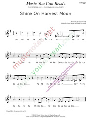 Click to Enlarge: "Shine On Harvest Moon," Solfeggio Format