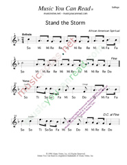 Click to Enlarge: "Stand the Storm," Solfeggio Format