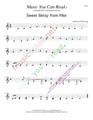 "Sweet Betsy from Pike," Music Format