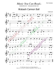Click to Enlarge: "Wabash Cannon Ball," Pitch Number Format