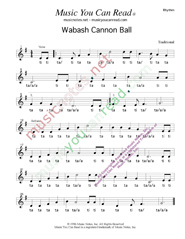 Click to Enlarge: "Wabash Cannon Ball," Rhythm Format