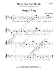 Click to Enlarge: "Weggis Song," Solfeggio Format