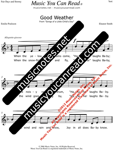 "Good Weather" Lyrics, Text Format