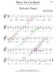 School Days Lyrics, Music Notes, Inc. Music You Can Read, Kodaly, Orff,  Solfeggio, Solfege, Elementary Music Literacy Curriculum, Third Grade  Children's Songs